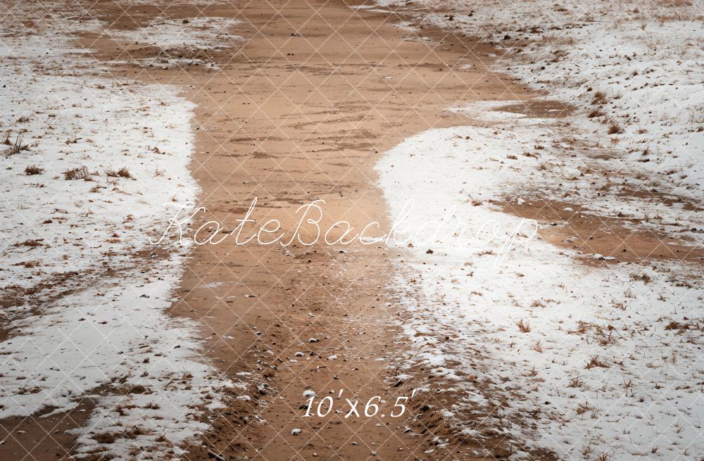 Kate Winter Snowy Path Floor Backdrop Designed by Emetselch -UK
