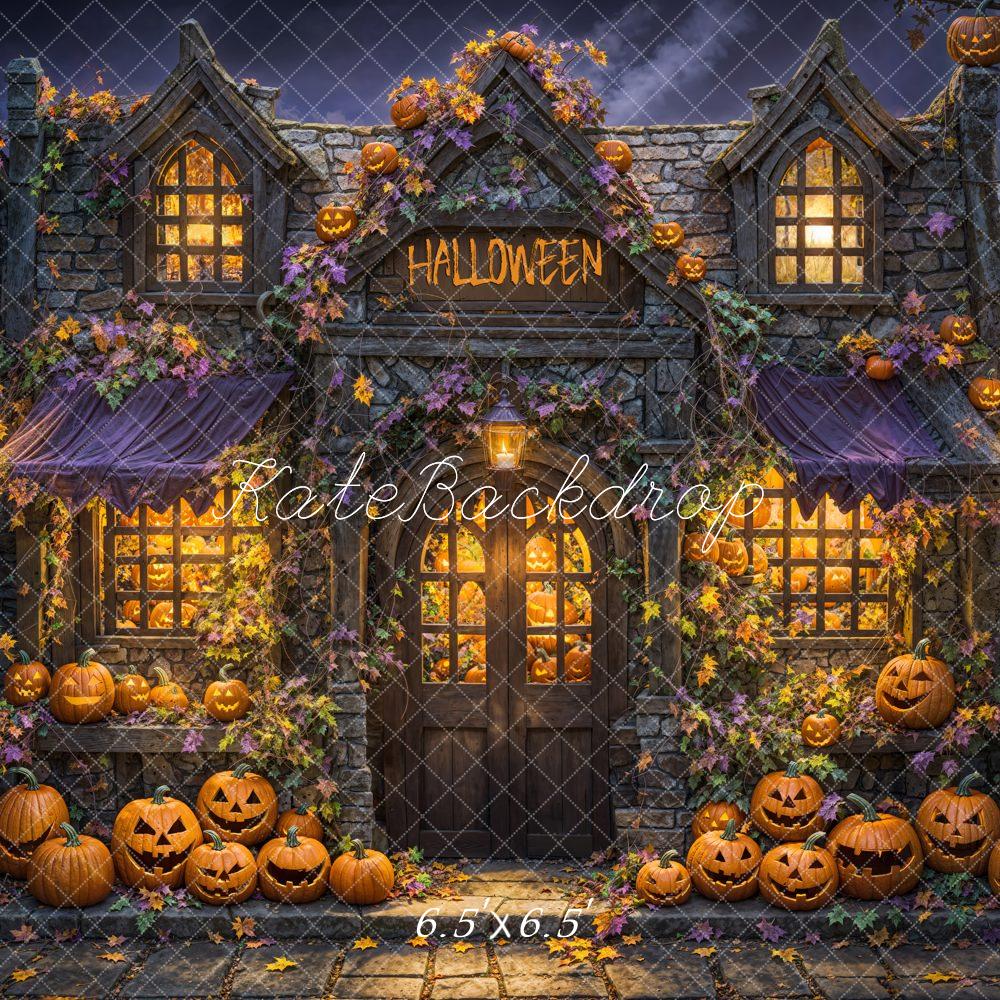 On Sale Kate Halloween Haunted House Pumpkins Backdrop Designed by Emetselch -UK