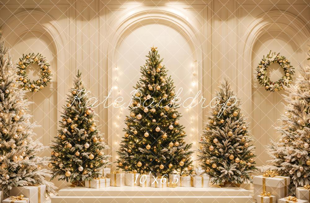 Kate Christmas Trees Retro Arch Gifts Backdrop Designed by Emetselch -UK