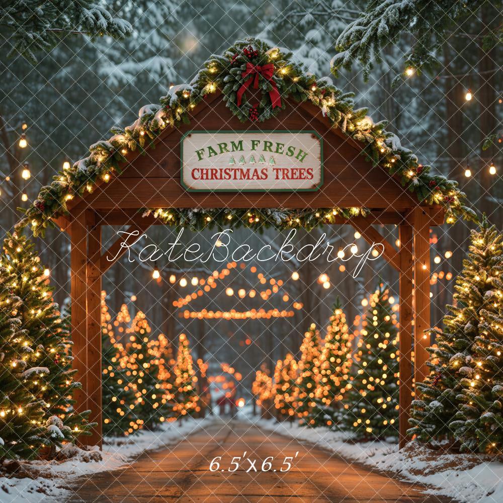 Lightning Deals Kate Farm Fresh Christmas Trees Backdrop Designed by Emetselch -UK