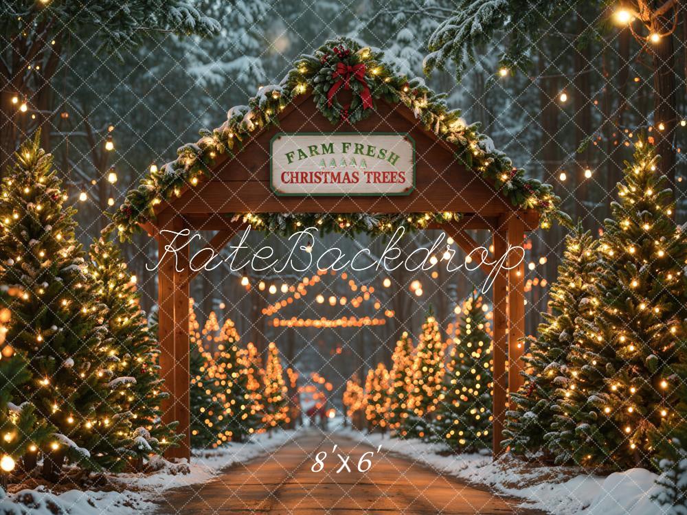 Lightning Deals Kate Farm Fresh Christmas Trees Backdrop Designed by Emetselch -UK