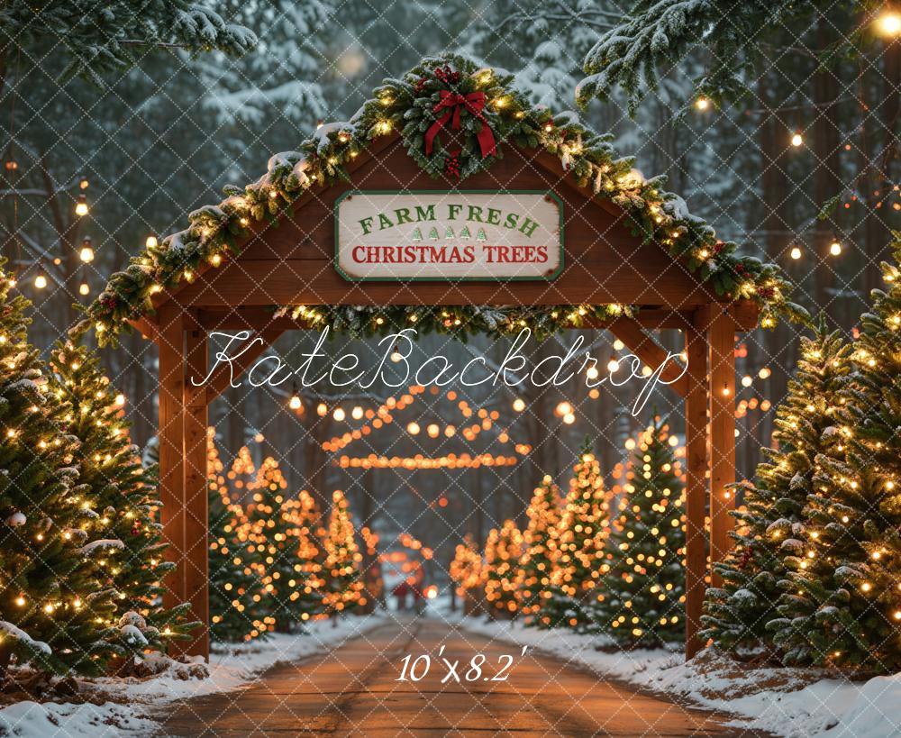 Lightning Deals Kate Farm Fresh Christmas Trees Backdrop Designed by Emetselch -UK