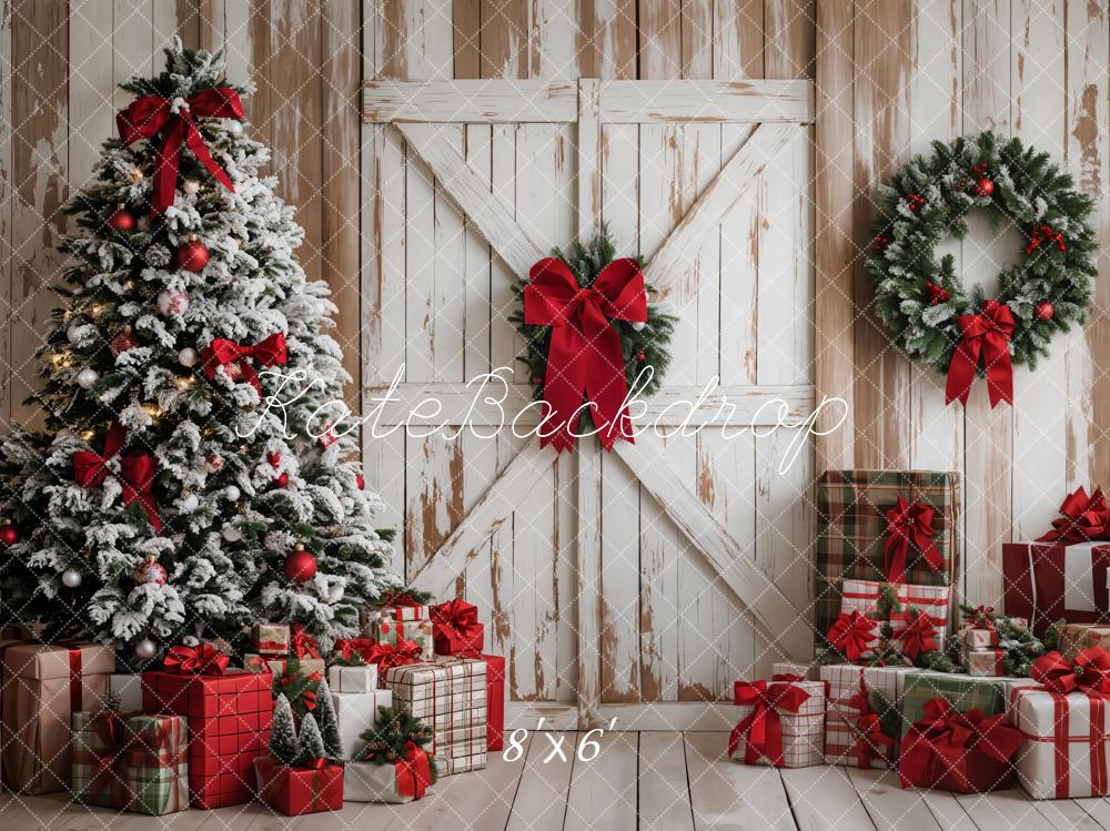 Kate Christmas Tree Wood Door Gifts Backdrop Designed by Emetselch -UK