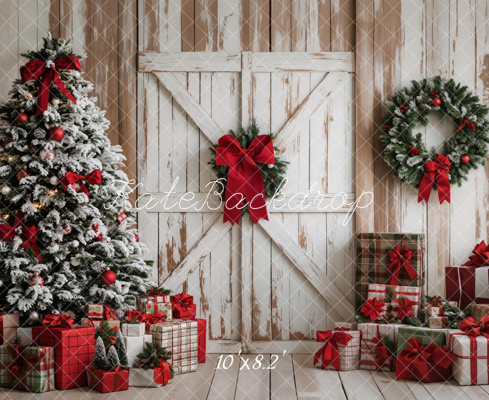 Kate Christmas Tree Wood Door Gifts Backdrop Designed by Emetselch -UK