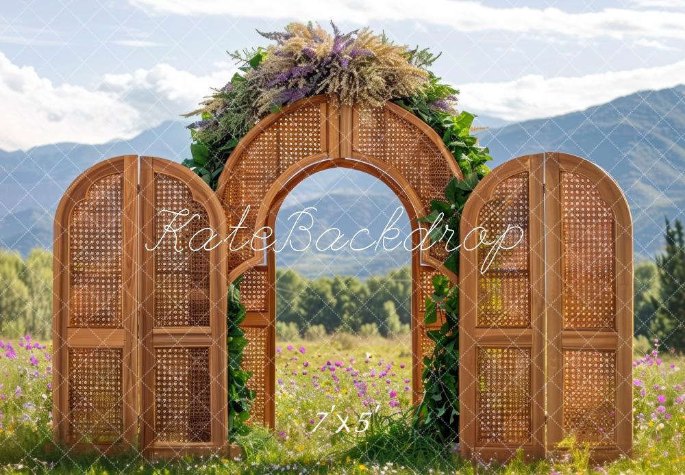Kate Boho Spring Wooden Arch Exterior Backdrop Designed by Mini MakeBelieve -UK