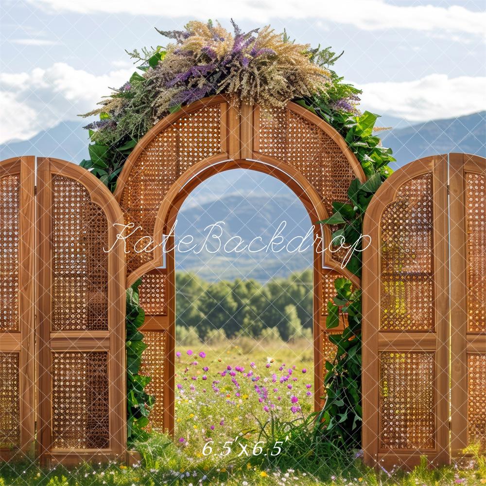 Kate Boho Spring Wooden Arch Exterior Backdrop Designed by Mini MakeBelieve -UK