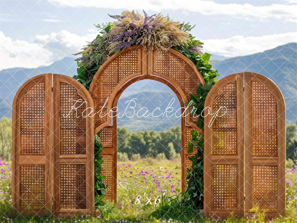 Kate Boho Spring Wooden Arch Exterior Backdrop Designed by Mini MakeBelieve -UK