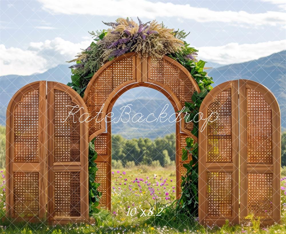 Kate Boho Spring Wooden Arch Exterior Backdrop Designed by Mini MakeBelieve -UK