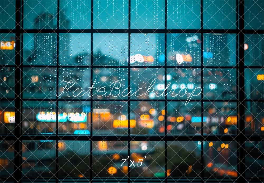 Kate Rainy Window Modern City Lights Backdrop Designed by Mini MakeBelieve -UK