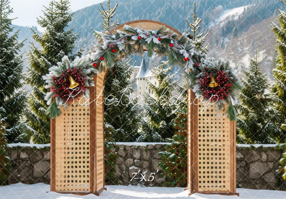 Kate Christmas Winter Wooden Arch Backdrop Designed by Mini MakeBelieve -UK
