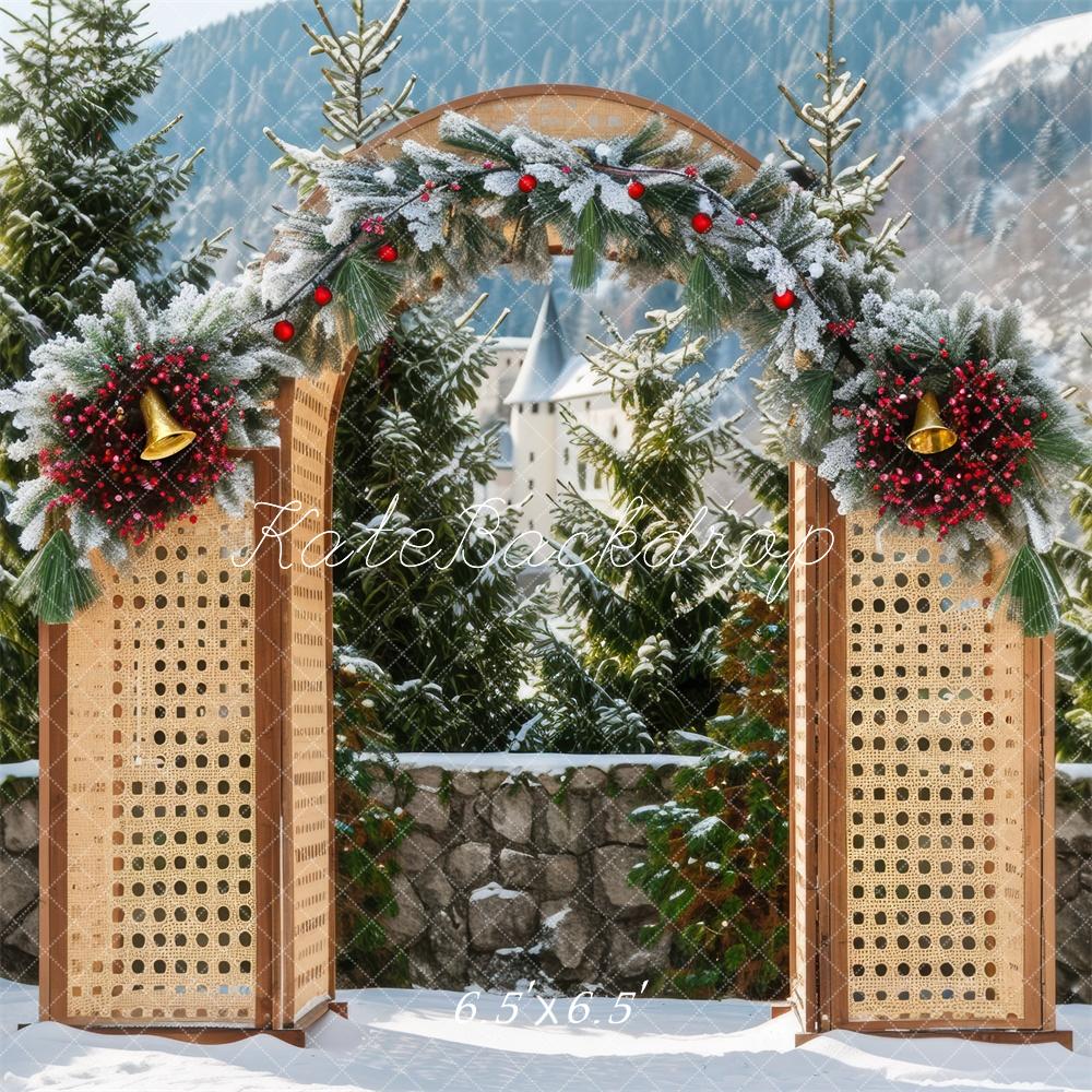 Kate Christmas Winter Wooden Arch Backdrop Designed by Mini MakeBelieve -UK