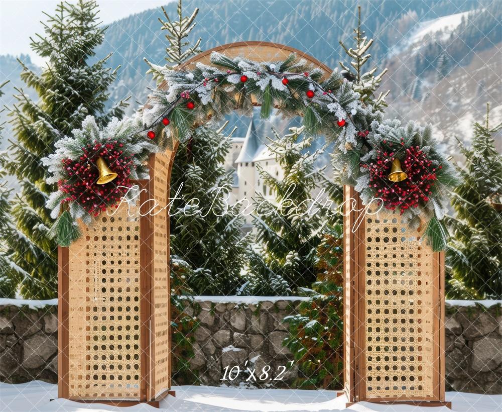 Kate Christmas Winter Wooden Arch Backdrop Designed by Mini MakeBelieve -UK