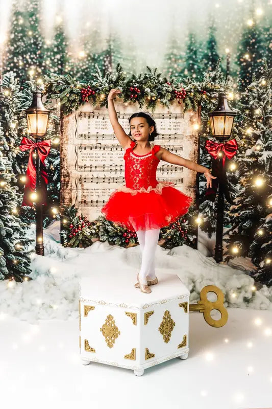 Kate Christmas Tree Music Sheet Backdrop Designed by Chain Photography -UK