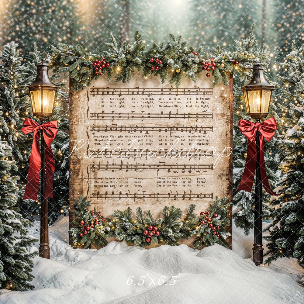 Kate Christmas Tree Music Sheet Backdrop Designed by Chain Photography