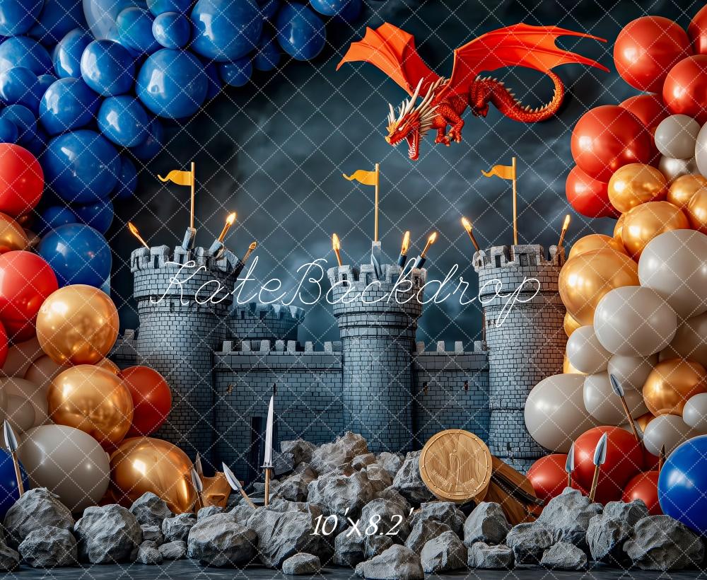 Kate Medieval Castle Dragon Balloon Backdrop Designed by Patty Robert -UK