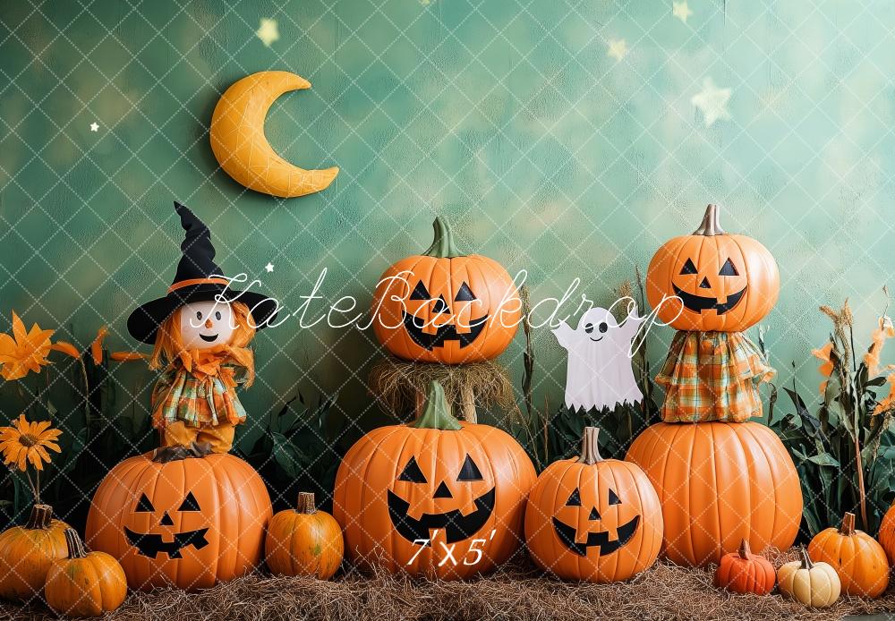 Kate Halloween Pumpkins Scarecrow Backdrop Designed by Patty Robert