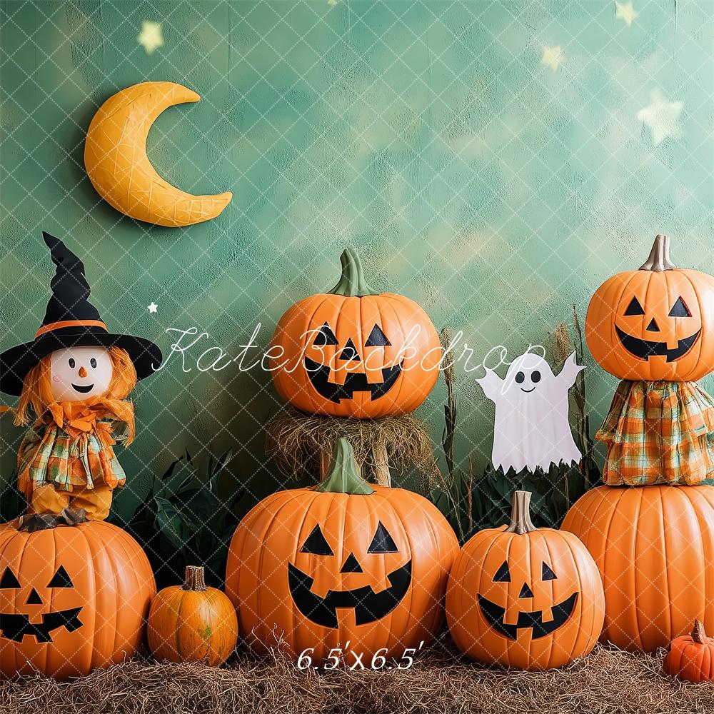 Kate Halloween Pumpkins Scarecrow Backdrop Designed by Patty Robert