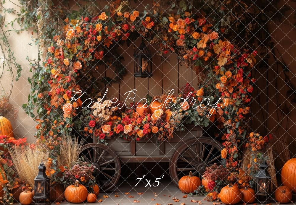 Kate Autumn Flower Arch Pumpkin Backdrop Designed by Patty Robert -UK