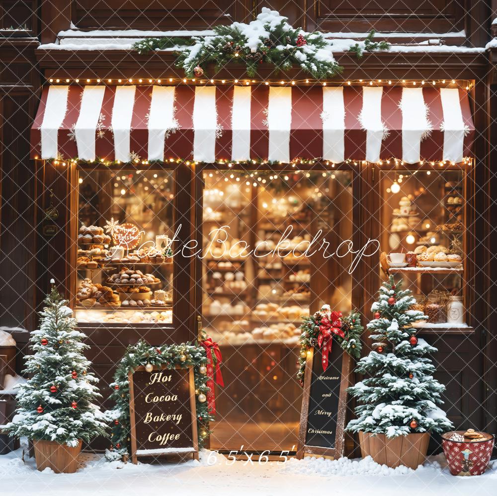 Kate Christmas Bakery Hot Cocoa Shop Backdrop Designed by Emetselch -UK