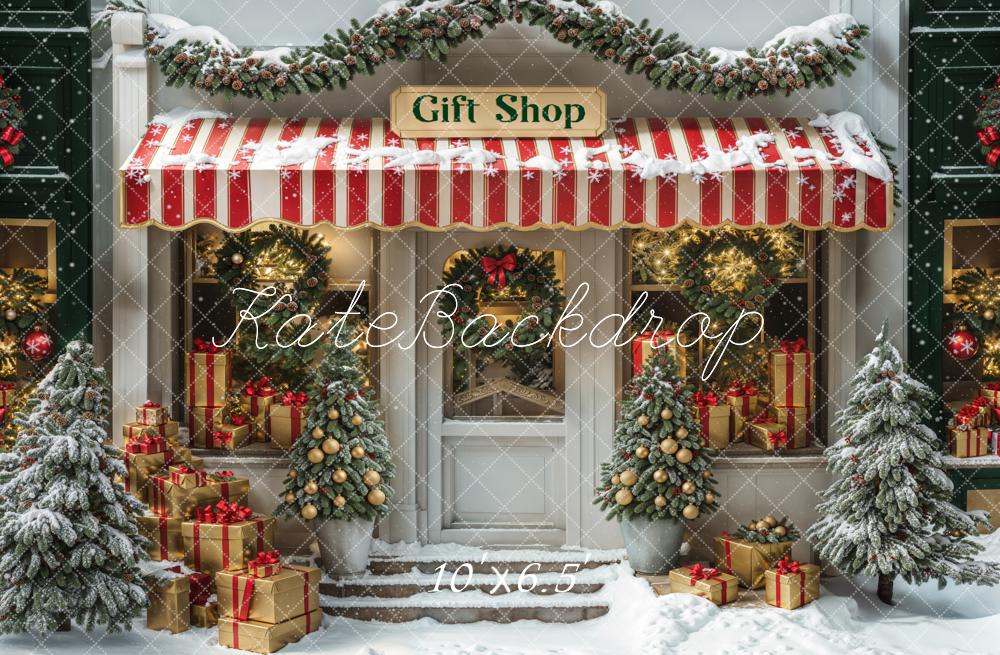 Kate Christmas Gift Shop Snow Backdrop Designed by Emetselch -UK