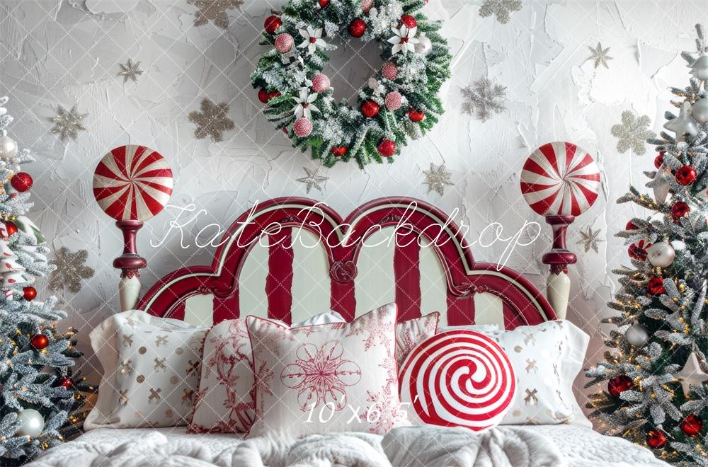 Lightning Deals Kate Christmas Peppermint Headboard Backdrop Designed by Mini MakeBelieve -UK