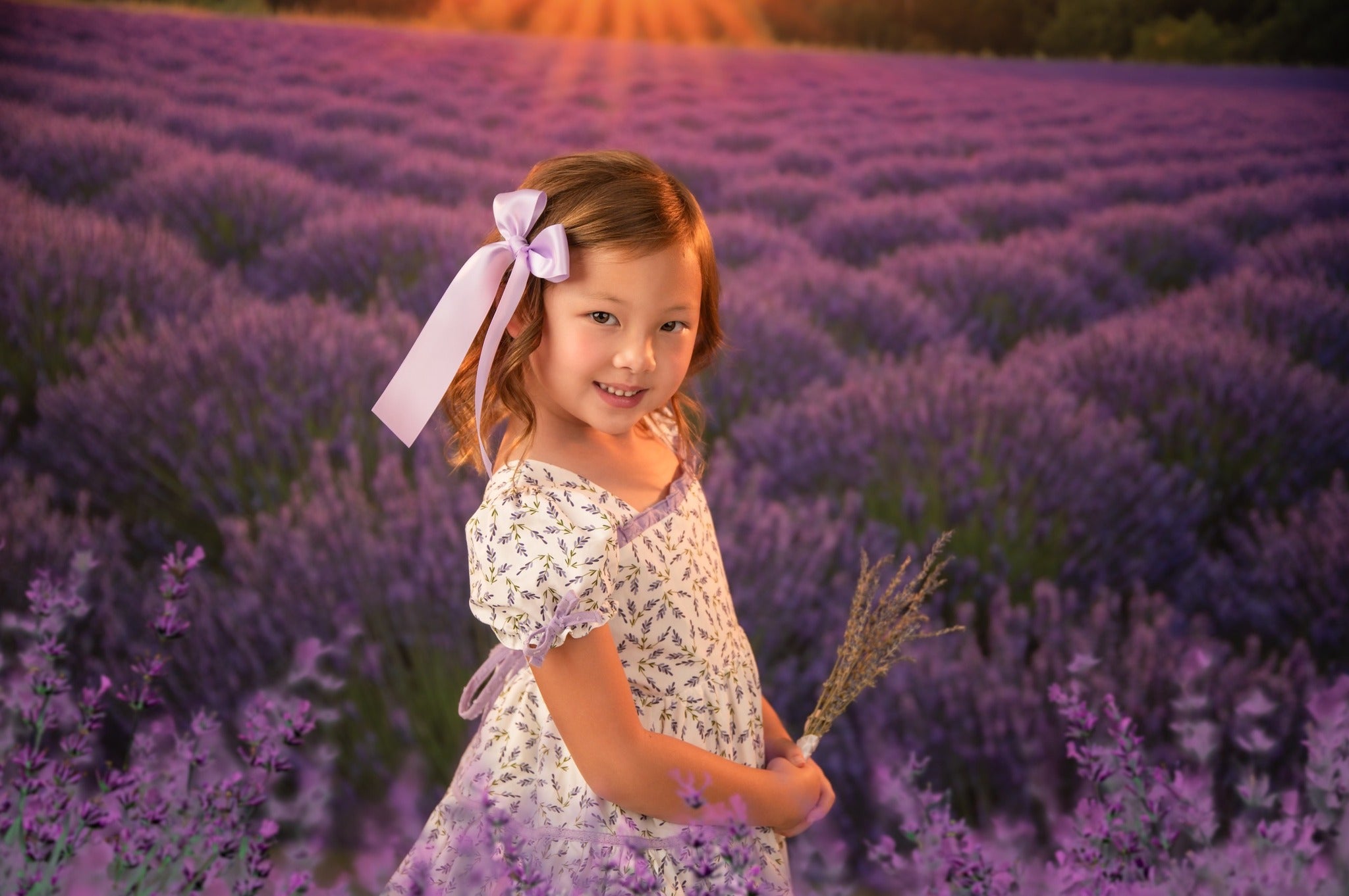 Kate Lavender Field Sunshine Backdrop Designed by Mini MakeBelieve -UK