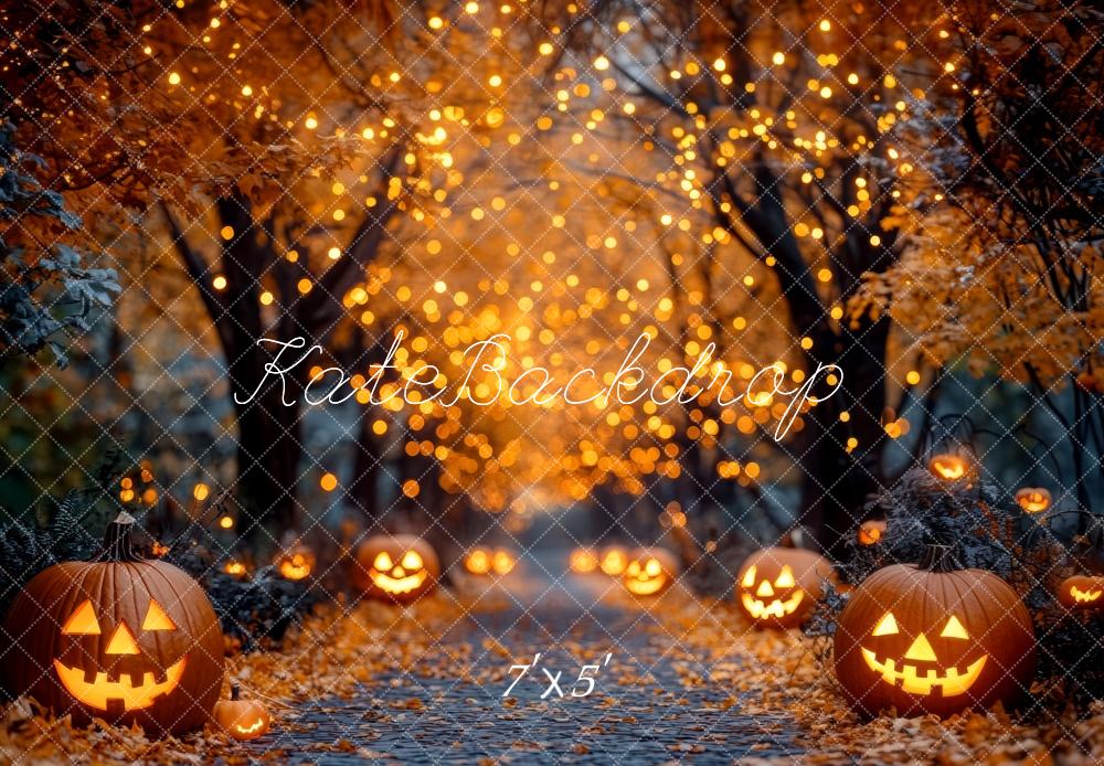 On Sale Kate Halloween Pumpkin Lights Path Backdrop Designed by Mini MakeBelieve -UK