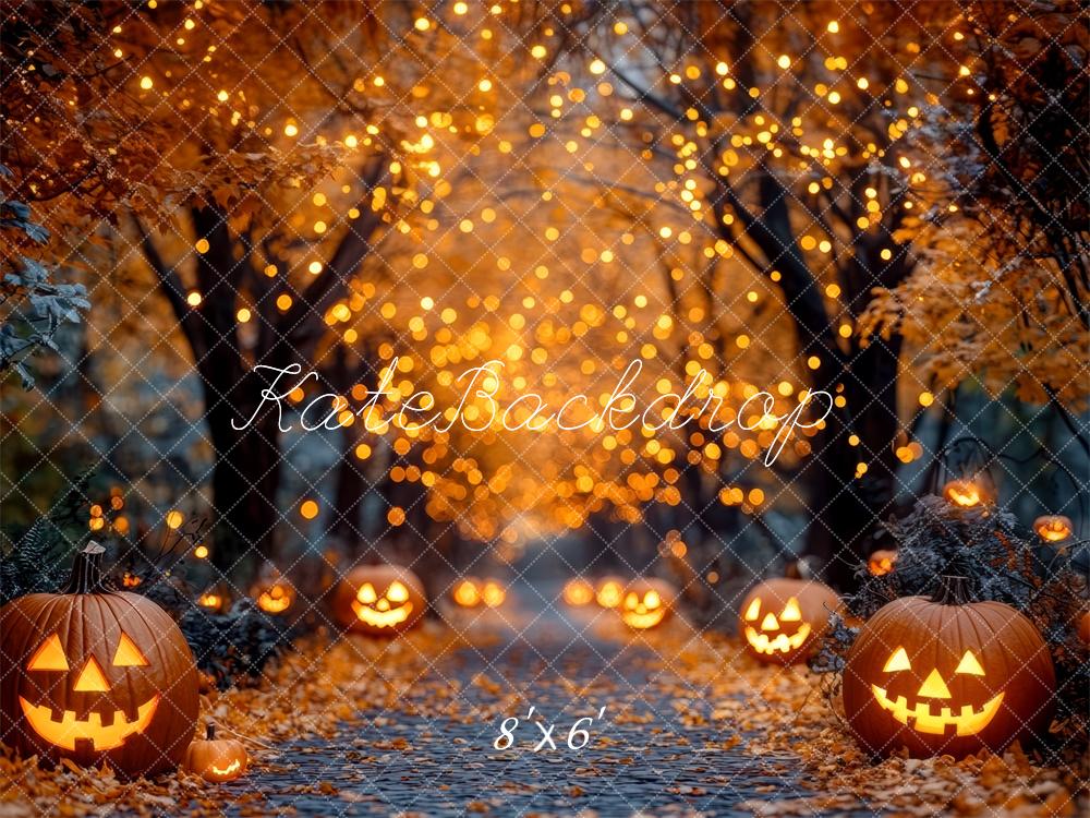 On Sale Kate Halloween Pumpkin Lights Path Backdrop Designed by Mini MakeBelieve -UK