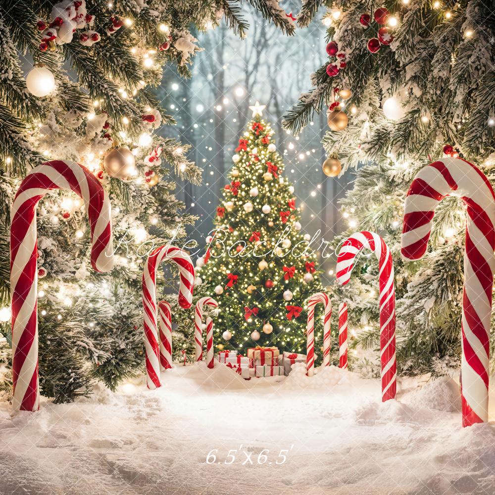 On Sale Kate Christmas Tree Candy Cane Forest Backdrop Designed by Emetselch -UK