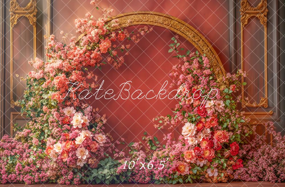 Kate Spring Floral Arch Red Backdrop Designed by Emetselch