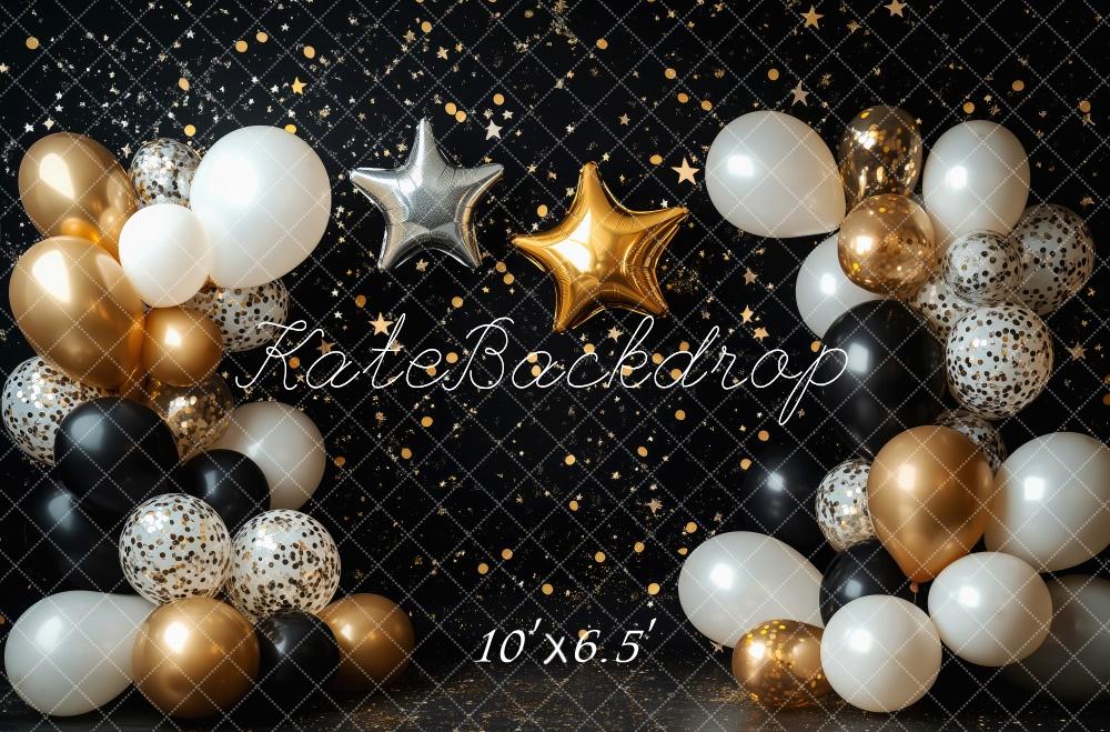 Lightning Deals Kate Cake Smash Black Star Balloon Backdrop Designed by Patty Robert -UK