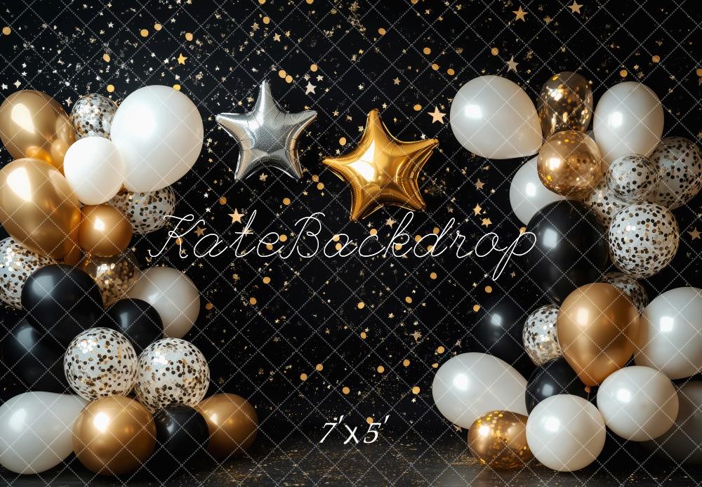 Lightning Deals Kate Cake Smash Black Star Balloon Backdrop Designed by Patty Robert -UK