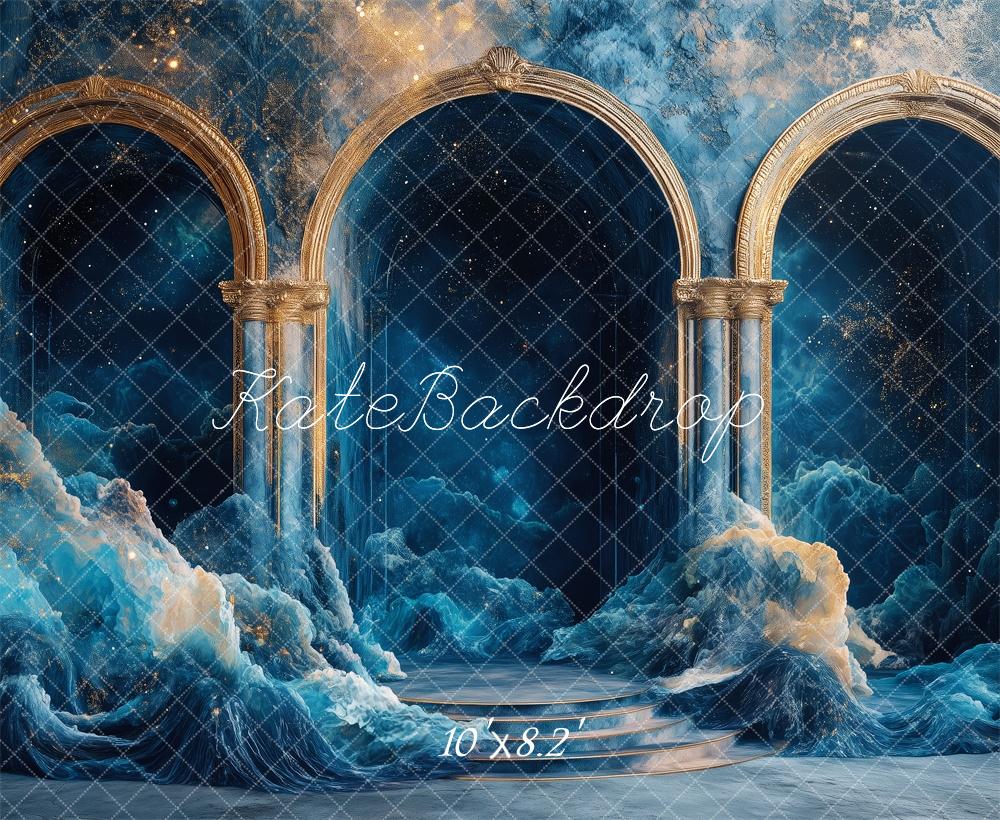 Kate Ocean Fantasy Arches Blue Backdrop Designed by Patty Robert -UK
