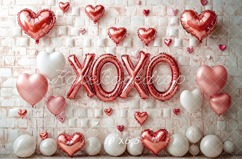 Lightning Deals Kate Valentine's Day Pink Heart Balloon Backdrop Designed by Emetselch -UK