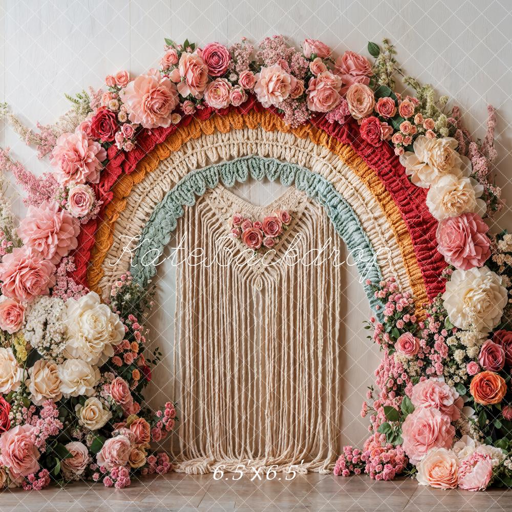Kate Spring Boho Flower Rainbow Arch Backdrop Designed by Emetselch -UK