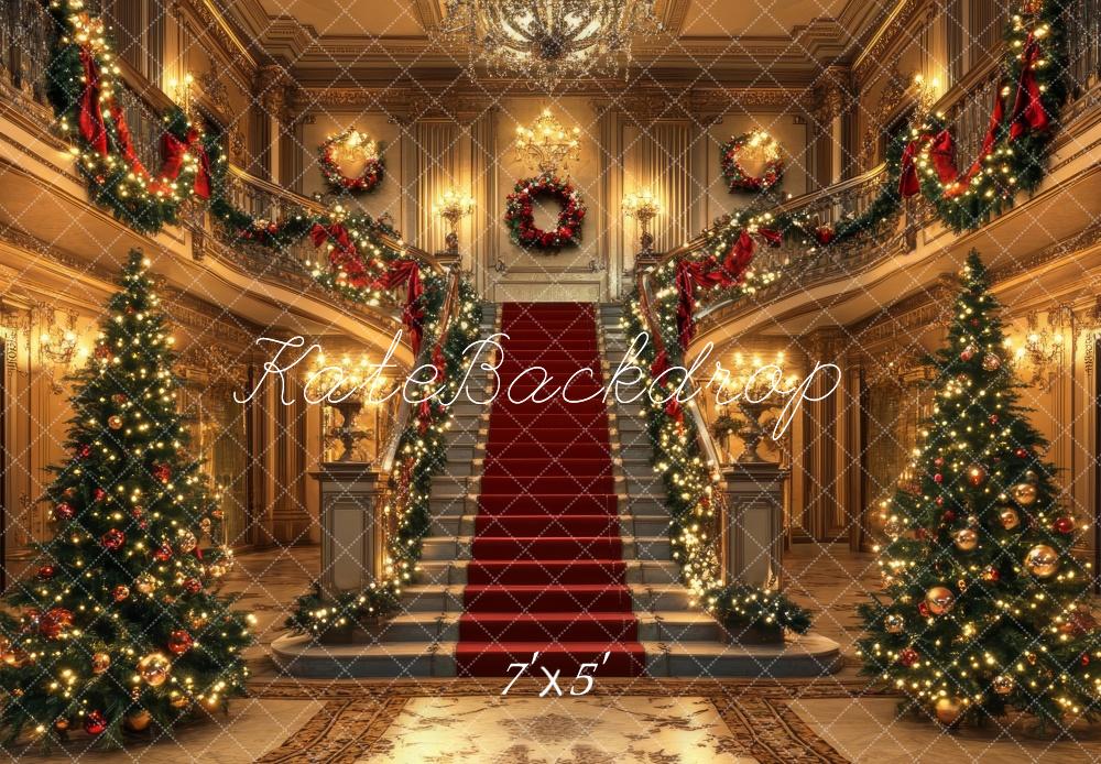 Lightning Deals Kate Christmas Tree Cascading Stairs Retro Backdrop Designed by Lidia Redekopp -UK