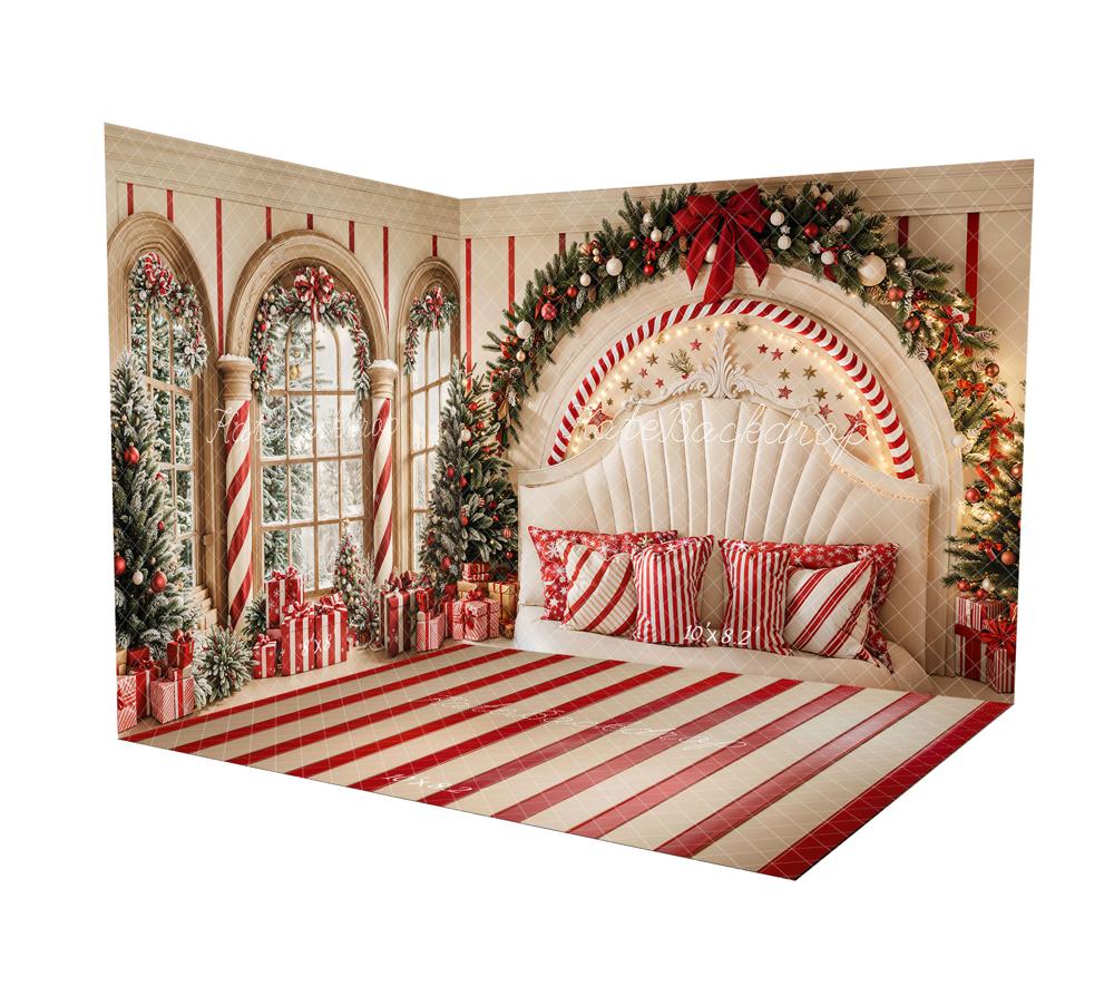 Kate Christmas Candy Cane Arch Headboard Room Set -UK
