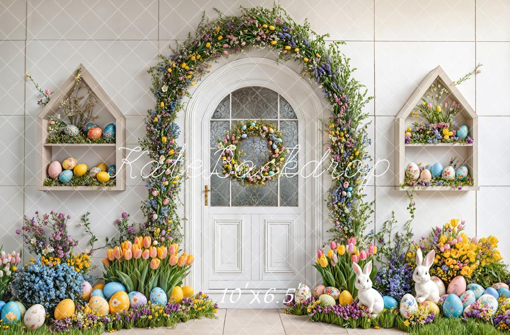 Kate Easter Bunny Floral Arch Backdrop Designed by Emetselch -UK