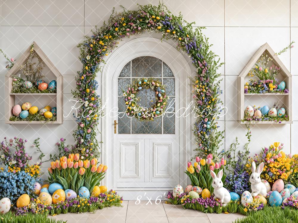 Kate Easter Bunny Floral Arch Backdrop Designed by Emetselch -UK