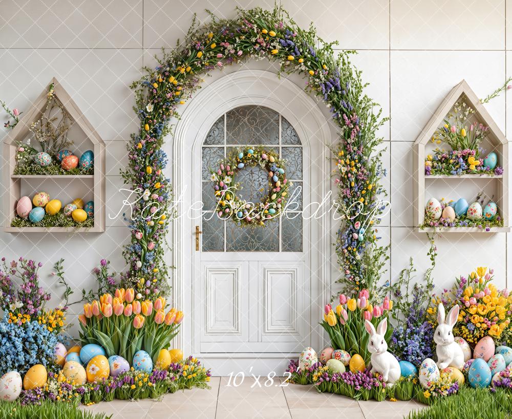 Kate Easter Bunny Floral Arch Backdrop Designed by Emetselch -UK