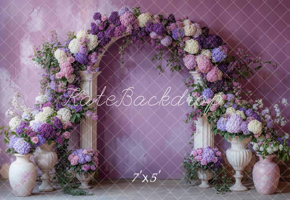 Kate Beautiful Purple Floral Arch Backdrop Designed by Emetselch