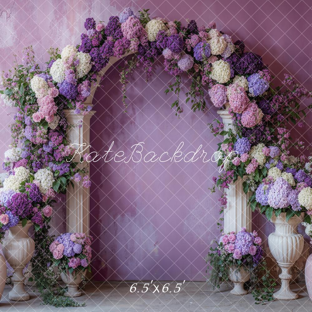 Kate Beautiful Purple Floral Arch Backdrop Designed by Emetselch