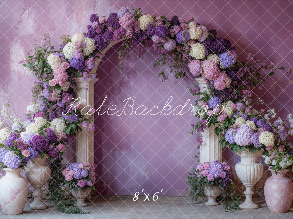 Kate Beautiful Purple Floral Arch Backdrop Designed by Emetselch