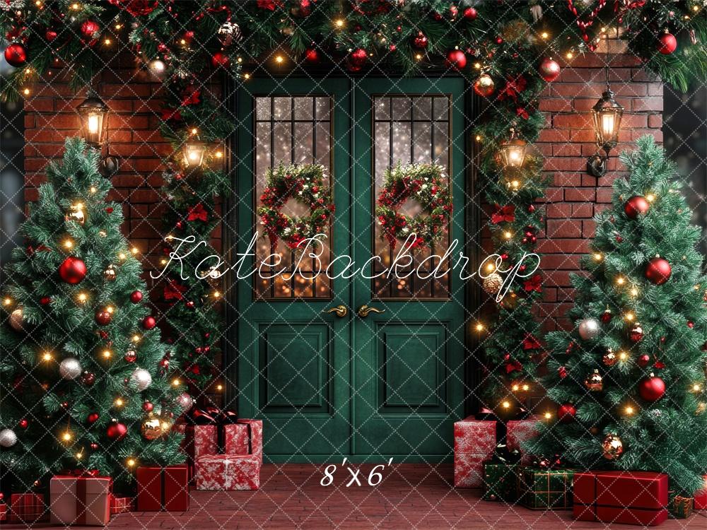 Lightning Deals Kate Christmas Tree Retro Door Garland Backdrop Designed by Lidia Redekopp -UK