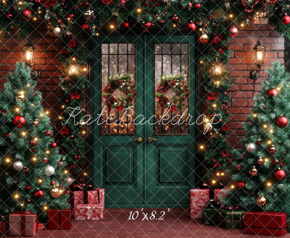 Lightning Deals Kate Christmas Tree Retro Door Garland Backdrop Designed by Lidia Redekopp -UK