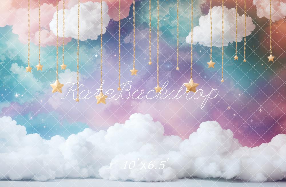 Lightning Deals Kate Cake Smash Dreamy Clouds Starry Sky Backdrop Designed by Emetselch -UK