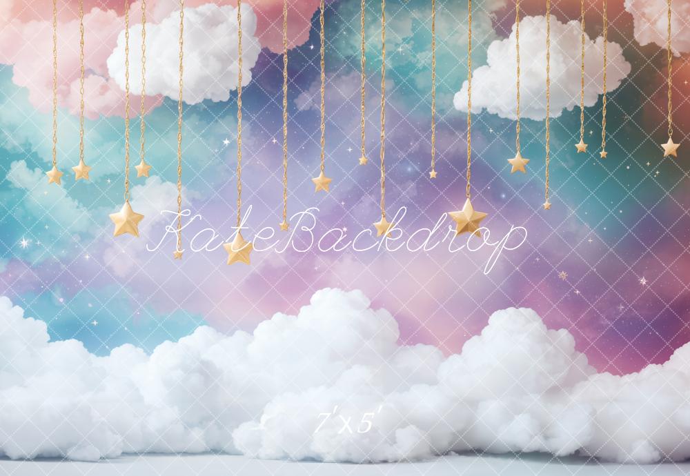 Lightning Deals Kate Cake Smash Dreamy Clouds Starry Sky Backdrop Designed by Emetselch -UK