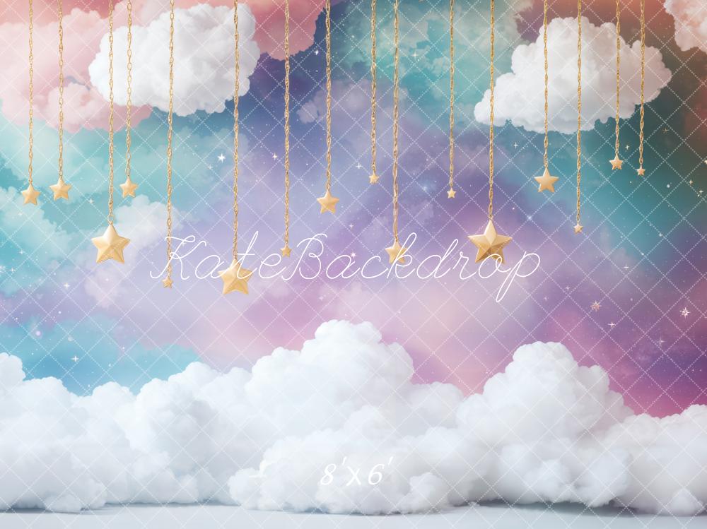 Lightning Deals Kate Cake Smash Dreamy Clouds Starry Sky Backdrop Designed by Emetselch -UK