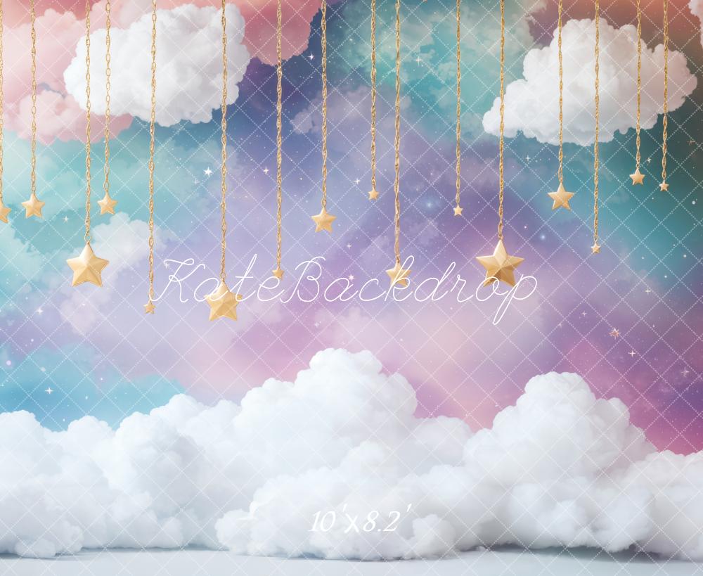 Lightning Deals Kate Cake Smash Dreamy Clouds Starry Sky Backdrop Designed by Emetselch -UK