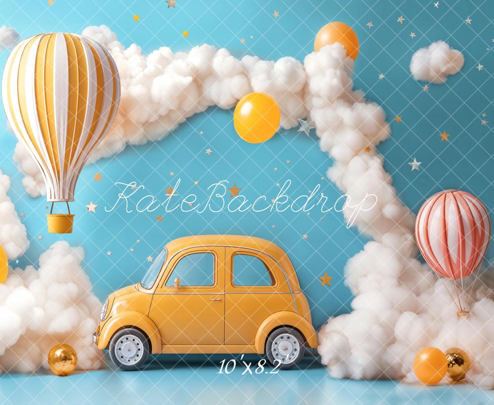 Lightning Deals Kate Cake Smash Hot Air Balloon Car Clouds Backdrop Designed by Emetselch -UK